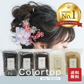 ＼ 楽天ランキング1位／【送料無料】ON-beauty カラートップ 50g 5色展開 自然色 褐色 茶色 金髪 白髪 ヘアトップ すき毛 毛たぼ 毛束 あんこ 日本髪 七五三 成人式 結婚式 ウエディング 卒業式 ボリュームヘア 理容 美容 サロン フォトスタジオ 写真館 貸衣装 ヘアートップ