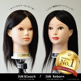 ＼ 楽天ランキング1位／ 【送料無料】ON-beauty JUN Reborn JUN Bleach カットウィッグ 人毛100% 立体耳付き 練習用 レッスン ヘア マネキン ヘアカット 高品質 オール手植え ヘアアイロンOK 耳掛け ショートスタイル 美容 学生 専門学校 理容 美容室