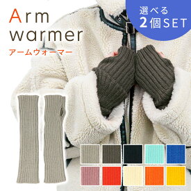 【MILASIC公式】アームウォーマー 選べる2色セット ロング 手袋 レディース 冬 ニット スマホ 操作 フリーサイズ おしゃれ かわいい 指なし 指なし手袋 手 手首 腕 スマホ手袋 PC 作業 ニットコーデ 防寒 温活 推し活 冷え 対策 温活 メンズ 保温 アームカバー HW-XT16