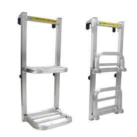 【期間限定ポイント2倍！】 折りたたみ式 トラック荷台はしご 2段 アルミ製 耐荷重120kg トラックステッパー