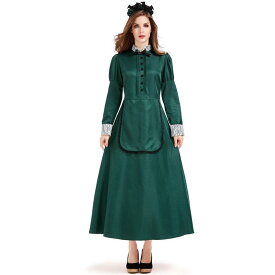 ハロウィン コスプレ 洋館メイド メイド服 メイド 緑 ワンピース 仮装 大人 コスチューム コスプレ衣装 大きいサイズ ゴスロリ ロリータ