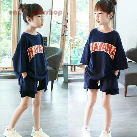 女の子ジャージ セットアップ キッズ半袖 Tシャツ ショートパンツ 2点セット スウェット 可愛い 子ども スポーツウェア 夏新作