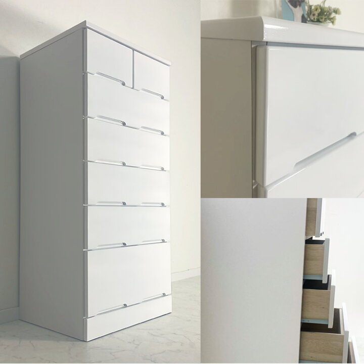 楽天市場】チェスト 白 完成品 ハイチェスト ホワイト タンス 幅60cm 6 