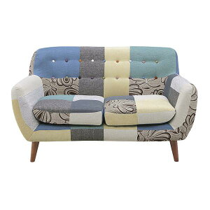 ソファ 2P ソファー パッチワークソファ そふぁ 2人掛けソファ ファブリック カラフル リビングソファ リビング 可愛い フロアソファ 脚付き シンプル レトロ 北欧 おしゃれ カフェ 2人掛け so