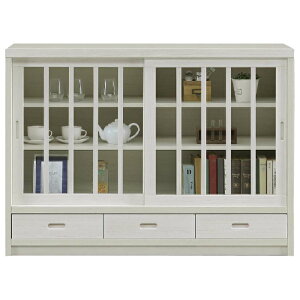 幅120cm サイドボード 桐材 天然木 ガラス 完成品 日本製 大川家具 和風 民芸調 インテリア 家具 リビング 収納 棚 本棚 リビングボード 食器棚 キャビネット