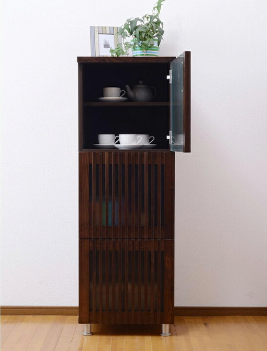 楽天市場】幅45cm 3段 キャビネット リビング収納 タモ材 天然木 完成 