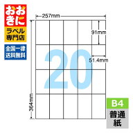 E20S ラベルシール タックシール B4判 20面 1片サイズ91mm×51.4mm 余白なし 宛名ラベル 宛名シール 表示…