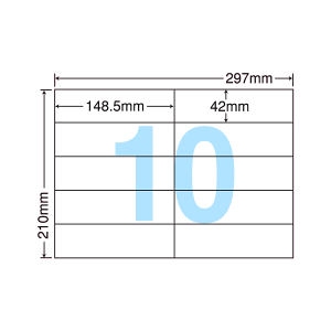 C10i ���x���V�[�� �^�b�N�V�[�� A4�� 10�� 1�ЃT�C�Y148.5mm×42mm �㉺���E�]���Ȃ� �������x�� �����V�[�� �i�i�R�s�[ ���ʎ����x�� �C���N�W�F�b�g�v�����^�E���[�U�[�v�����^�K�� �}���`�v��