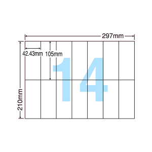 C14Q ���x���V�[�� �^�b�N�V�[�� A4�� 14�� 1�ЃT�C�Y42.43mm×105mm �]���Ȃ� �������x�� �����V�[�� �\�����x�� �i�i�R�s�[ ���ʎ����x�� �C���N�W�F�b�g�v�����^�E���[�U�[�v�����^�K�� �}���`