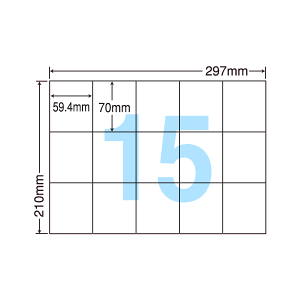 C15MF ���x���V�[�� �^�b�N�V�[�� A4�� 15�� 1�ЃT�C�Y59.4mm×70mm �]���Ȃ� �������x�� �����V�[�� �\�����x�� ���ꂢ�ɔ������� �i�i�R�s�[ �Ĕ������x�� �C���N�W�F�b�g�v�����^�E���[�U�[�v