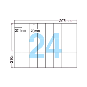C24U ���x���V�[�� �^�b�N�V�[�� A4�� 24�� 1�ЃT�C�Y37.1mm×70mm �]���Ȃ� �������x�� �����V�[�� �\�����x�� �i�i�R�s�[ ���ʎ����x�� �C���N�W�F�b�g�v�����^�E���[�U�[�v�����^�K�� �}���`�v