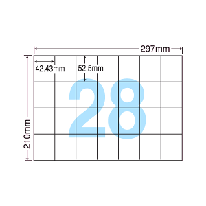 C28Q ���x���V�[�� �^�b�N�V�[�� A4�� 28�� 1�ЃT�C�Y42.43mm×52.5mm �]���Ȃ� �������x�� �����V�[�� �\�����x�� �i�i�R�s�[ ���ʎ����x�� �C���N�W�F�b�g�v�����^�E���[�U�[�v�����^�K�� �}���`