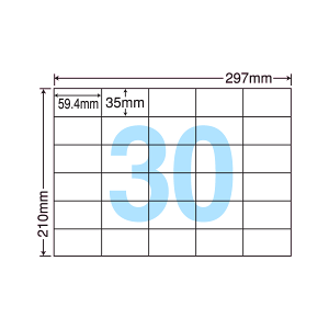 C30MF ���x���V�[�� �^�b�N�V�[�� A4�� 30�� 1�ЃT�C�Y59.4mm×35mm �]���Ȃ� �������x�� �����V�[�� �\�����x�� ���ꂢ�ɔ������� �i�i�R�s�[ �Ĕ������x�� �C���N�W�F�b�g�v�����^�E���[�U�[�v