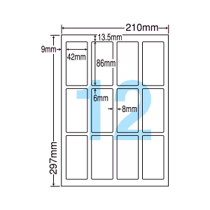LDW12GF ���x���V�[�� �^�b�N�V�[�� A4�� 12�� 1�ЃT�C�Y42.0mm×86.0mm �㉺���E�]������ �������x�� �����V�[�� �i�i���[�h �Ĕ������x�� �C���N�W�F�b�g�v�����^�E���[�U�[�v�����^�K�� �}���`
