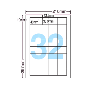 LDW32U ���x���V�[�� �^�b�N�V�[�� A4�� 32�� 1�ЃT�C�Y43.0mm×33.9mm �㉺�]������ �������x�� �����V�[�� �\�����x�� �i�i�R�s�[ ���ʎ����x�� �C���N�W�F�b�g�v�����^�E���[�U�[�v�����^�K�� 