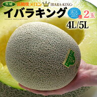 イバラキング 4L-5L×2玉 (約3kg以上) 茨城産 秀品 茨城王 メロン めろん melon 大玉 ほこた 鉾田 鉾田メ…