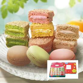 大麦マカロン＆ダクワーズセットB 7種17個入（デザイン箱）【おおむぎ工房】小麦不使用 グルテンフリー 国産 大麦 ダックワーズ 個包装 モンド スイーツ ギフト お祝い