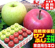★高糖度サンふじ王林 詰合せ家庭用 5キロ常温便送料無料【ご注文順に順次発送中！】Apple1箱で2つの味わ…