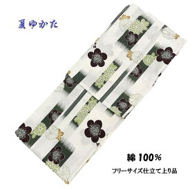 夏ゆかた、 仕立て上り浴衣 T-12a。シックな色合い、夏祭り イベント 花火 盆踊り コスプレ 旅行などいろいろなシーンで大活躍。