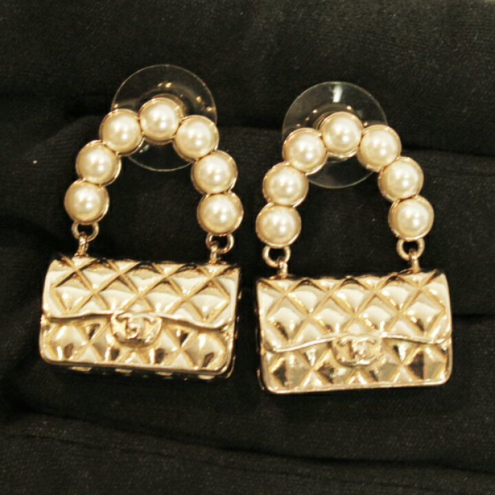楽天市場】CHANEL シャネル ピアス マトラッセピアス メタル×フェイク  