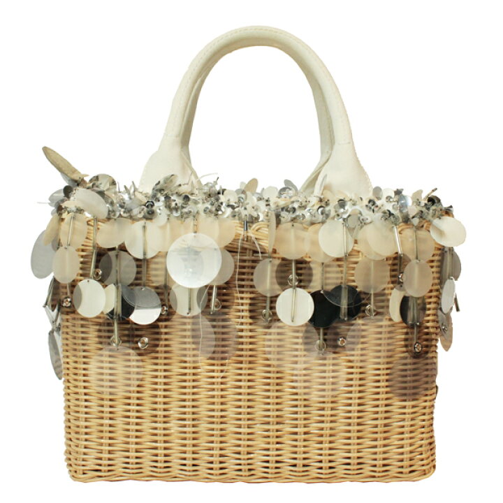 楽天市場】PRADA プラダ ハンドバッグ ウィッカーカゴバッグ  