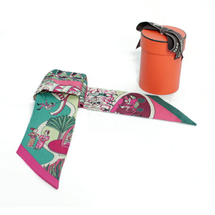 HERMES エルメス ツイリー スカーフ グリーン 定価3.6万程 - バンダナ  