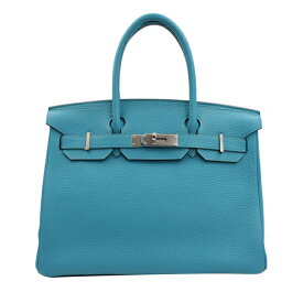 HERMES エルメス バッグ バーキン30 トゴ バーキン ターコイズ シルバー金具 T刻印(2015年製造)【送料無料】【中古】【D4812】