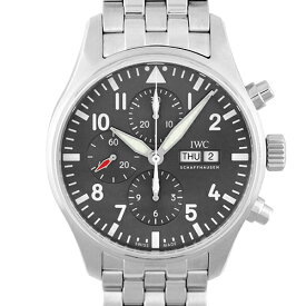 【正規品】IWC インターナショナルウォッチカンパニーパイロットウォッチ クロノ スピットファイアIW377719 SS43mm グレー文字盤 【送料無料】【中古】【メンズ】【腕時計】【71115】