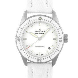 ブランパン BLANCPAIN フィフティファゾムス バチスカーフ 5100-1127-W52A SS×革 38mm ホワイト文字盤 【送料無料】【中古】【ユニセックス】【腕時計】