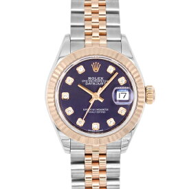 【正規品】ロレックス ROLEX デイトジャスト28 279171G PG×SS 28mm オーベルジーヌ文字盤 ジュビリーブレスレット 10ポイントダイヤ【送料無料】【中古】【レディース】【腕時計】