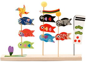 リュウコドウ 五月人形 三本立ち 鯉のぼり 間口21cm x 奥行3cm x 高さ15.5cm