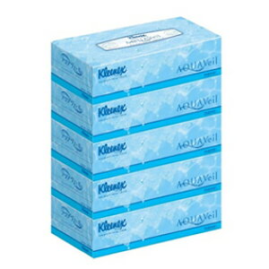 【送料無料・一部地域除】【1ケースまとめ買い10パック】クリネックスティシュー アクアヴェール5箱パック 180組
