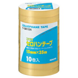 【送料無料・一部地域を除く】【まとめ買い10セット】コクヨ　T－SK15N　セロハンテープ工業用　15mm×35m　10巻入
