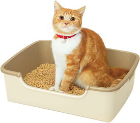 【送料無料・一部地域を除く】【まとめ買い2個】エステー　ニャンとも清潔トイレセット 猫用トイレ本体　ライトベージュ
