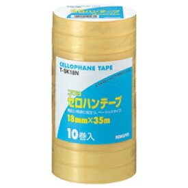 【送料無料・一部地域除く】【まとめ買い3個】コクヨ T-SK18　セロハンテープ工業用 18mm×35m 10巻入