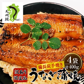 【訳あり特価】備長炭手焼きうなぎカット蒲焼（九州産） 400gセット 4袋 期間・数量限定で送料込4,800円！ 送料無料 九州産 国産 うなぎ ウナギ 鰻 備長炭火焼き 九州 炭火焼 炭火焼き 母の日 ギフト 贈り物 お祝い 内祝 プレゼント セット 国産うなぎ 国産鰻 国産うなぎ蒲焼