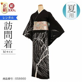 ＼6月4日セール開始★10%OFF★／ 単衣 訪問着 レンタル 正絹 モダン 夏用 お宮参り 着物 レンタル 母親 Mサイズ 黒ラメ銀花火 【レンタル】 七五三 母親 着物 訪問着 単衣 20代 30代 40代 50代 60代