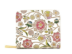 【可愛い皮革伝統工芸 文庫屋「大関」】ダリア<ベリーピンク> 二つ折りファスナーミニ財布