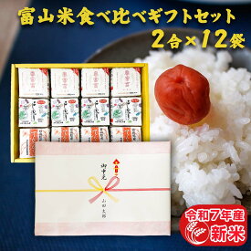富山米食べ比べギフトセット(2合×12袋) 食べ比べ 令和7年産 新米 富山県産 白米 精米 コシヒカリ てんたかく 富富富 300g 個包装 詰め合わせ 年寄り 一人暮らし 内祝い 快気祝い 引っ越し祝い 挨拶 国産 お米 贈り物 プレゼント 食品 お祝い返し 米 お歳暮 食べ物 名入れ