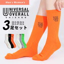 3足セット ユニバーサルオーバーオール ]3Pソックス サイド UO ロゴクルー AST ロゴ メンズ レディース シンプル 女の子 女子 男子 高校生 中学生 男女兼用 ユニセックス セット プレゼント ギフト お届け カジュアル 厚手 春 夏 秋 冬 丈夫