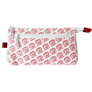 ペンポーチ DOMDOM ドムドム 4ポケット ペンケース 仕切り 仕分け シンプル レディース メンズ ドムドムバーガー ドムぞう 学校 学生 合皮 スリム 仕分け 文房具 ふでばこ 筆箱 おもしろ どむぞ