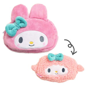 2way ペンポーチ サンリオ キャラクターズ ひっくるんペンポーチ ペンケース キャラ キャラクター キャラポーチ ぬいぐるみ 子供 かわいい 女の子 人気 ひっくり返す ひっくるん 2個ぬい ペン