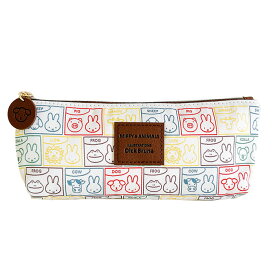 ミッフィー ペンケース miffy ミッフィー＆アニマルズシリーズ スリム ペンポーチ ミッフィー ペンケース おしゃれ かわいい シンプル ポーチ レディース 筆箱 ふでばこ 合皮 キャラ キャラクター 文具 文房具 ステーショナリー マチあり