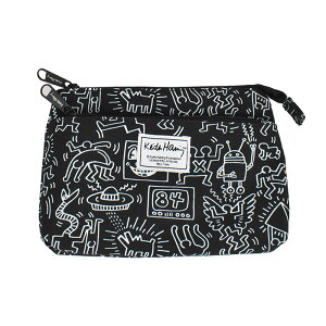 撥水加工 ボックスポーチ マチありポーチ Keith Haring Trabel Line マチ広 おしゃれ かっこいい シンプル 汚れにくい キャンプ アウトドア モバイルグッス コスメポーチ ママ 母の日 父の日 ファス