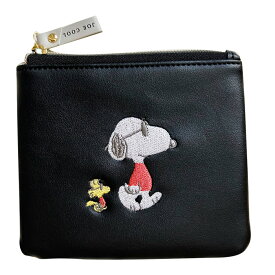スヌーピー ティッシュポーチ ジョークール ポーチ 小物入れ ミニポーチ JOE COOL シンプル キャラクター おしゃれ レディース メンズ SNOOPY 刺繍 ワンポイント ウッドストック モノトーン コスメポーチ ティッシュ ケース サニタリー ポケットティッシュ
