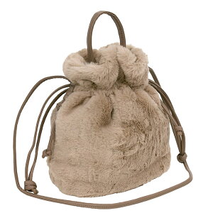 ふわふわ 巾着2WAYファーショルダー ショルダーバッグ ハンドバッグ レディース ファー ファーバッグ 巾着バッグ きんちゃく 小さめ ミニバッグ 新作 秋 冬 レオパード 人気 ころん マチ広 ポ