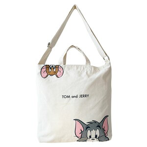 トムとジェリー ショルダートートバッグ トート レディーストート メンズ キャラ キャラクター キャンバス 綿 大きめ 斜めがけ 肩掛け 2way 通学 通勤 キャンバストート 帆布 女の子 学生 A4