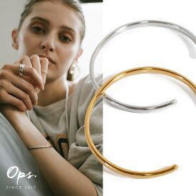 バングル メンズ 18金 仕上げ レディース ゴールド シルバー 【ladier ラディエール】 スキンジュエリー C型 オープン バングル 華奢 細め ブレスレット レディース つけっぱなし 18k シルバー925 シンプル silver925 カジュアル バングル 腕時計 アクセサリー