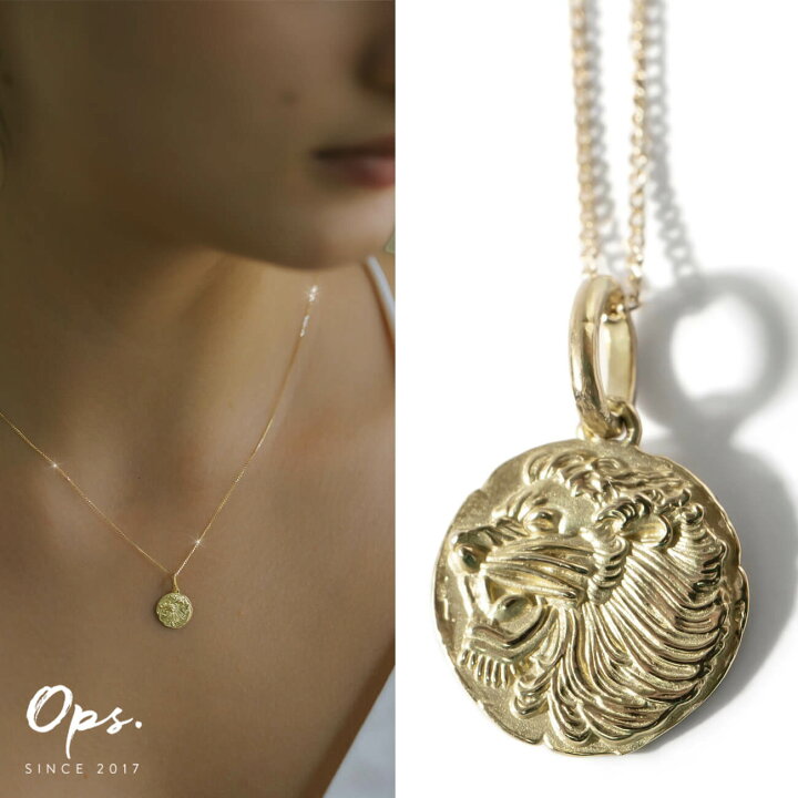 楽天市場】コイン ネックレス K10 10K レディース ライオン アニマル  