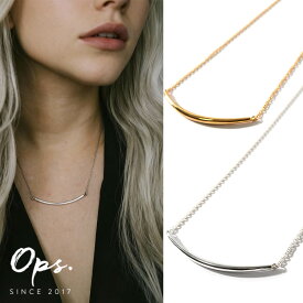 【メディア衣装協力】 ネックレス レディース おしゃれ シンプル シルバー ゴールド 【Tigo ティゴ】 silver925 18KGP スマイルライン プレート 金属アレルギー対応 シルバー925 小豆チェーン 長さ40cm+5cm おしゃれ 大人 可愛い 軽量